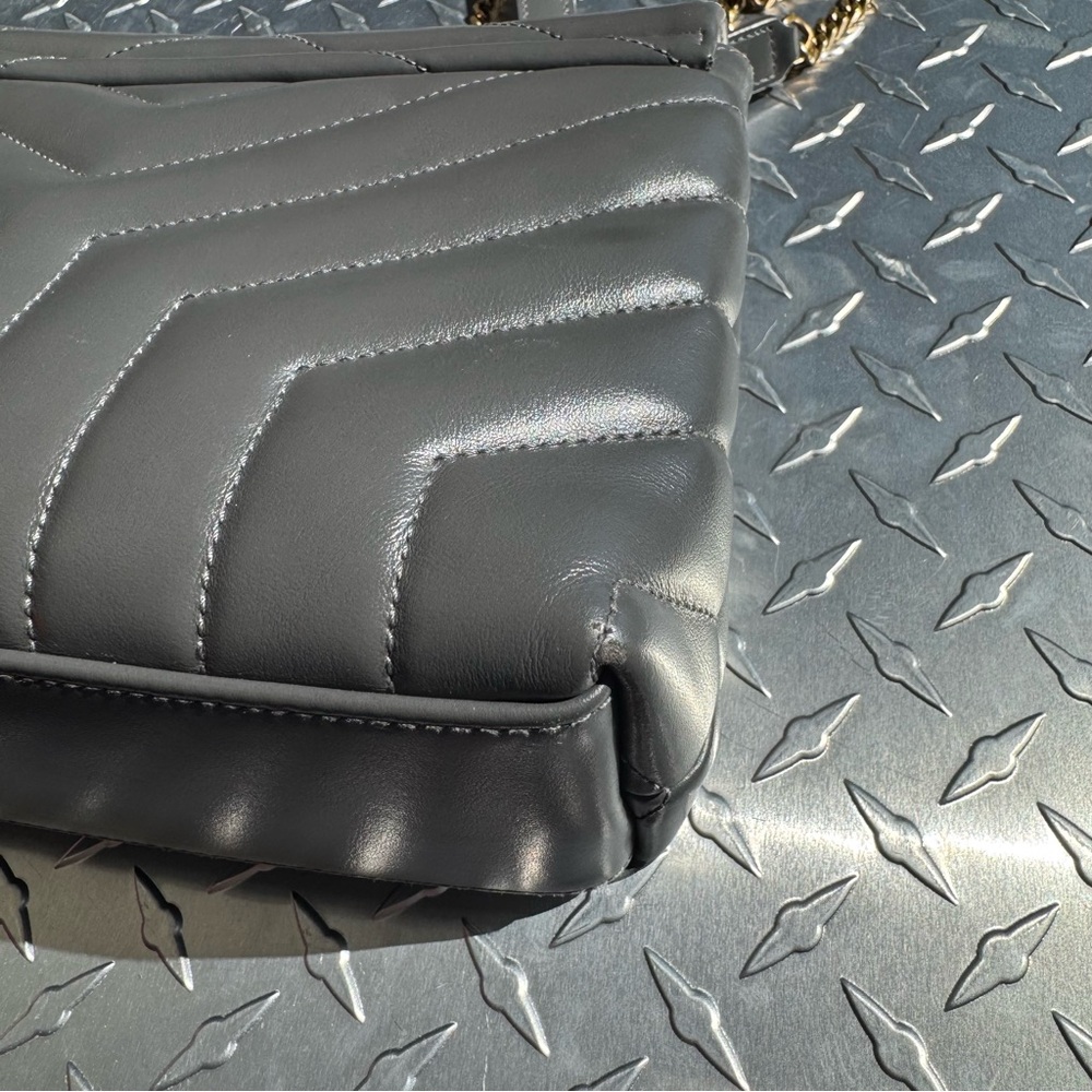 Saint Laurent LouLou Chain Bag Small in Grey GHW - Picture 7 of 10